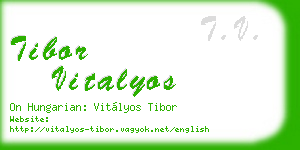 tibor vitalyos business card